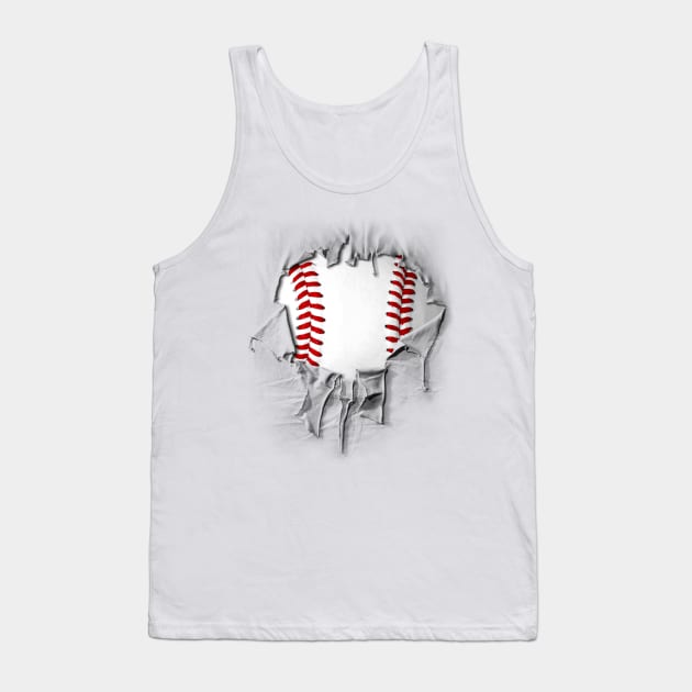 Shredded, Ripped and Torn Baseball Tank Top by eBrushDesign